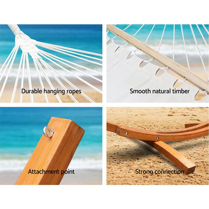 Double Hammock with Wooden Stand-3