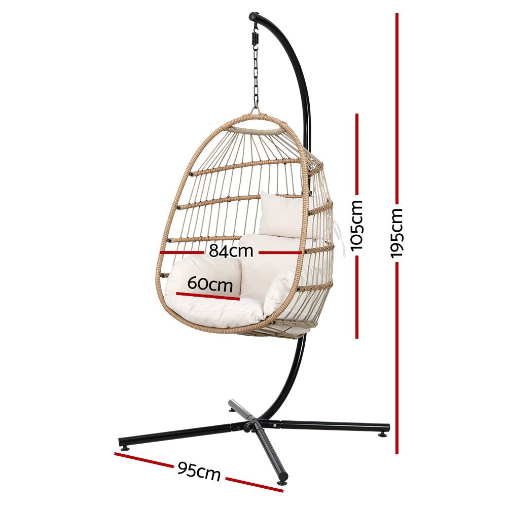 Egg Swing Chair Hammock With Stand Outdoor Furniture Hanging Wicker Seat-1