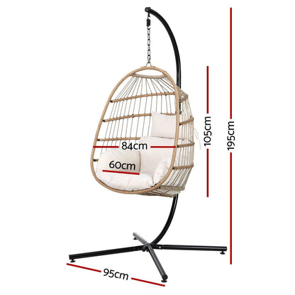 Egg Swing Chair Hammock With Stand Outdoor Furniture Hanging Wicker Seat-1