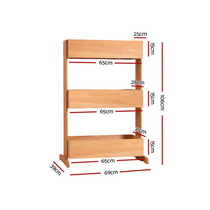 Garden Bed Raised Wooden Planter Box Vegetables 69x39x106cm-1