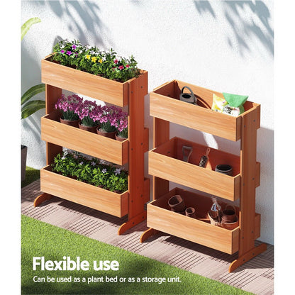 Garden Bed Raised Wooden Planter Box Vegetables 69x39x106cm-6