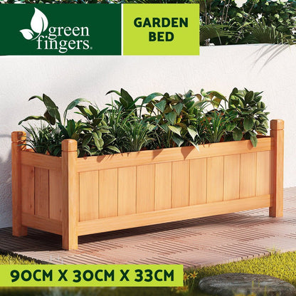 Garden Bed Raised Wooden Planter Outdoor Box Vegetables 90x30x33cm-3