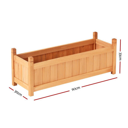 Garden Bed Raised Wooden Planter Outdoor Box Vegetables 90x30x33cm-1