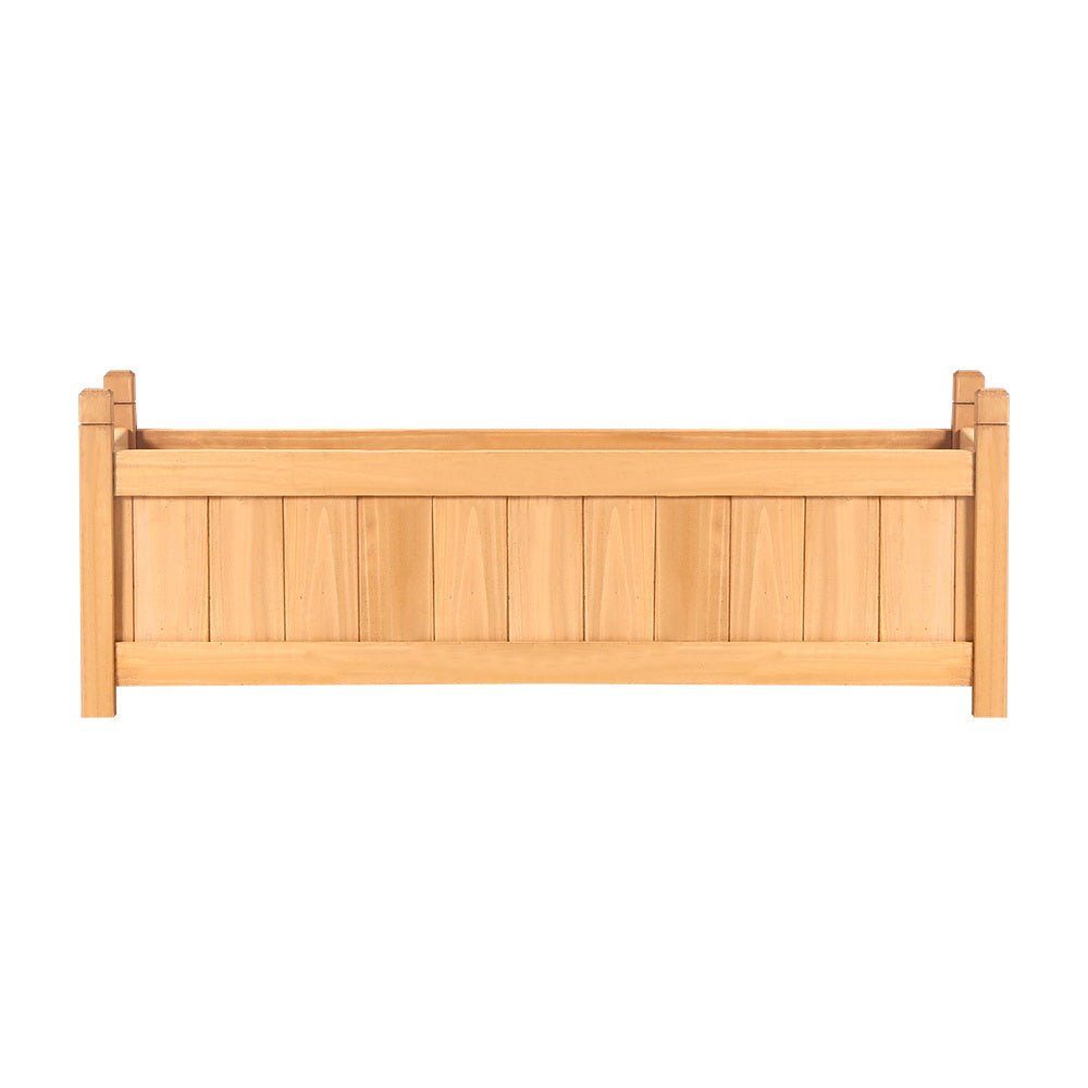 Garden Bed Raised Wooden Planter Outdoor Box Vegetables 90x30x33cm-2