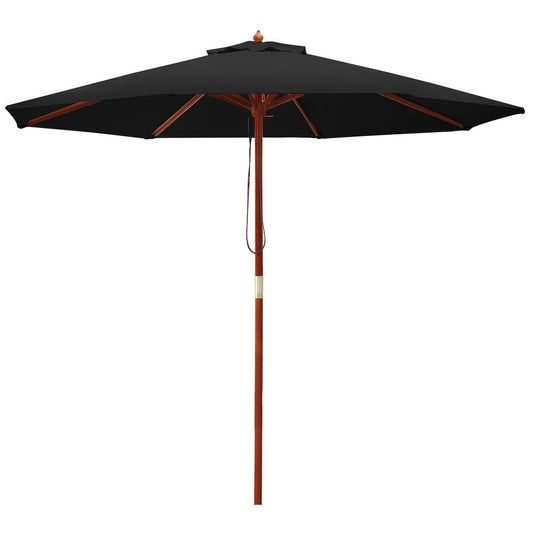 Outdoor Umbrella 2.7M Pole Cantilever Stand Garden Umbrellas Patio Black-0