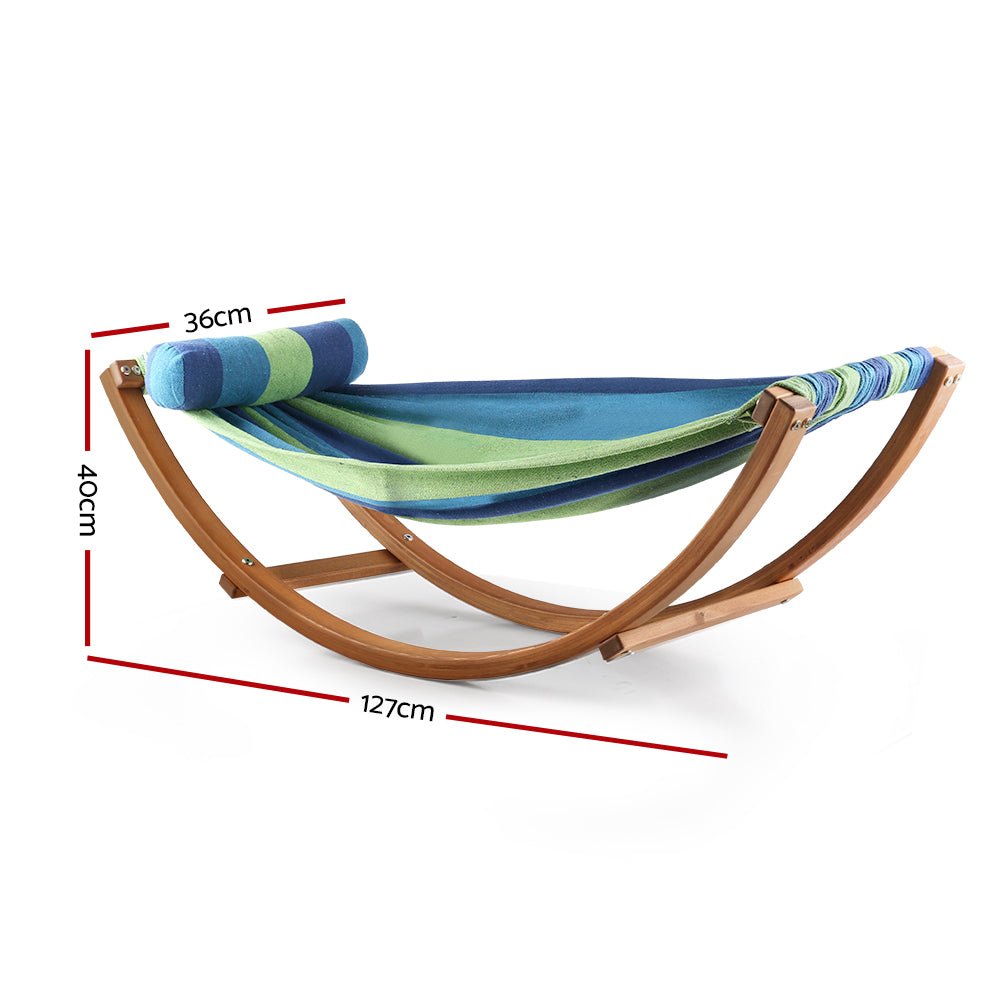 Kids Timber Hammock Bed Swing - Blue-1