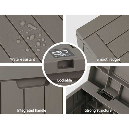 Outdoor Storage Box 118L Grey-6