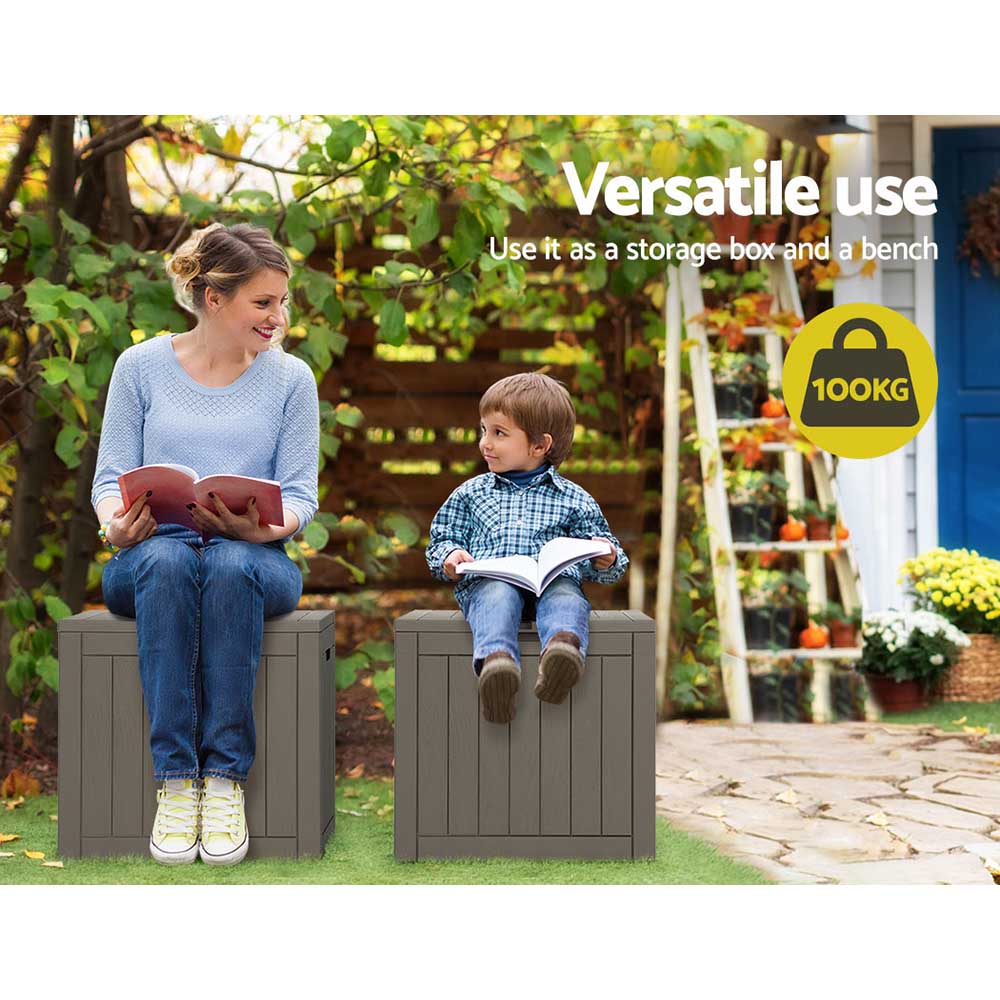 Outdoor Storage Box 118L Grey-5