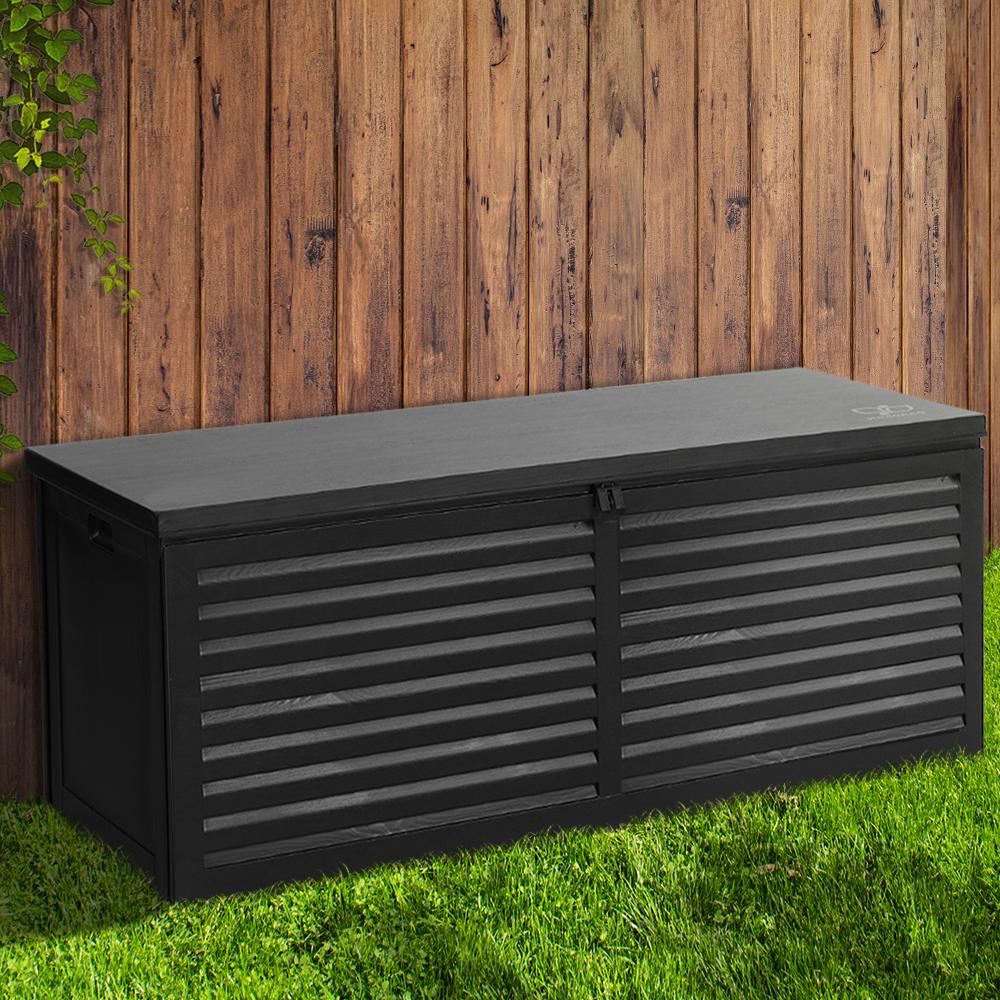 Outdoor Storage Box 390L Container Lockable Toy Tools Shed Deck Garden-7