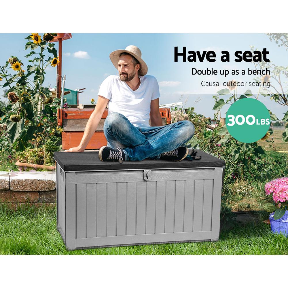 Outdoor Storage Box Bench Seat 190L-3