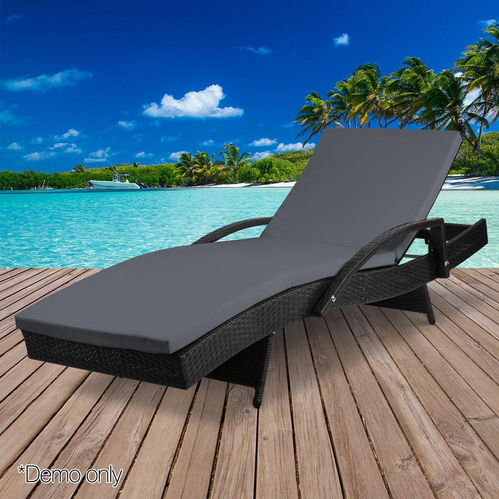 Outdoor Sun Lounge - Black-6