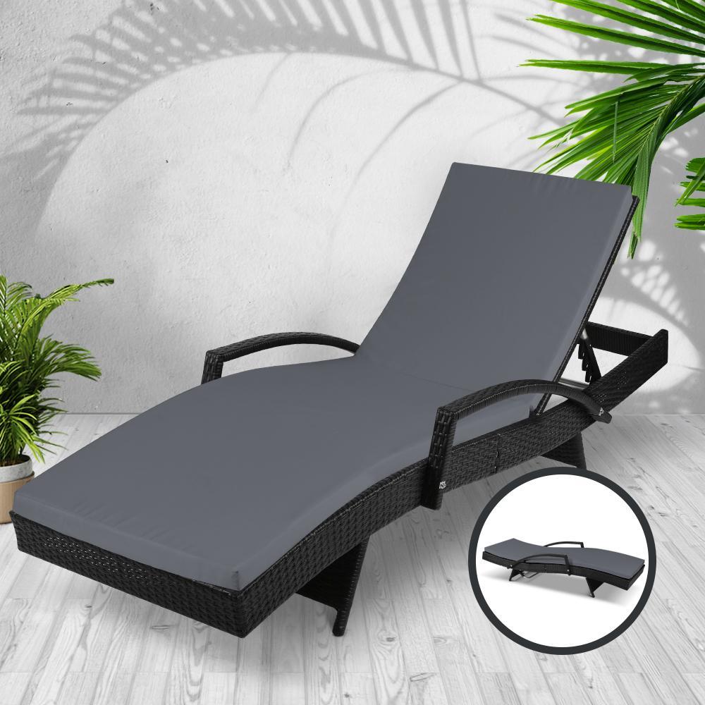 Outdoor Sun Lounge - Black-0