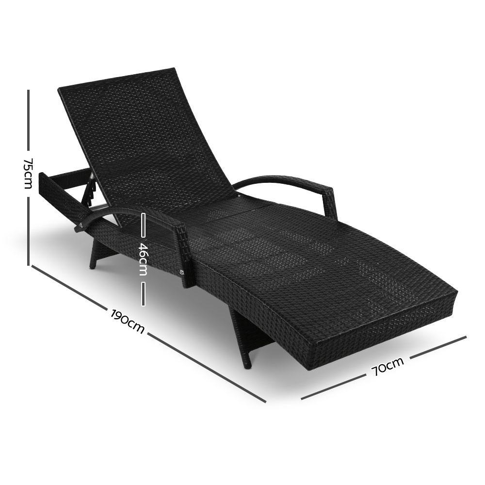 Outdoor Sun Lounge - Black-2