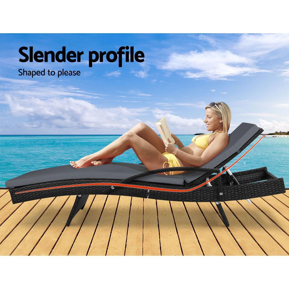 Outdoor Sun Lounge - Black-3