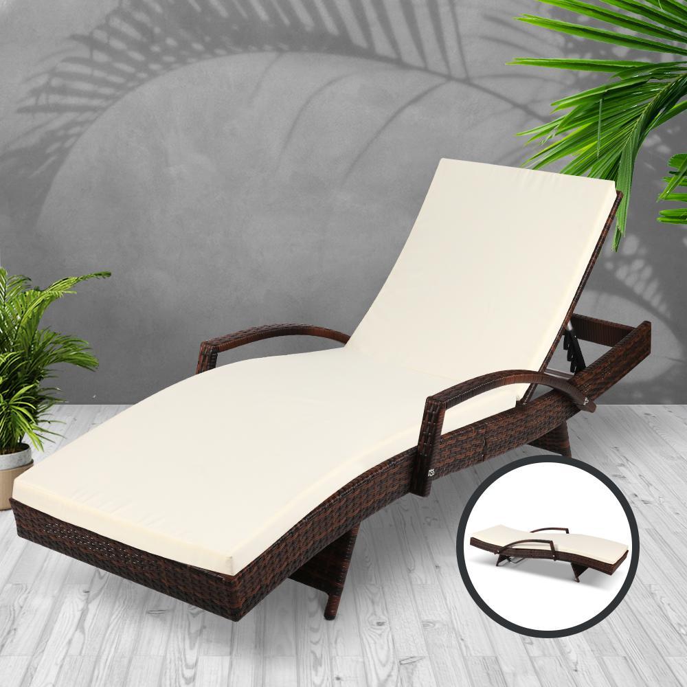 Outdoor Sun Lounge - Brown-0