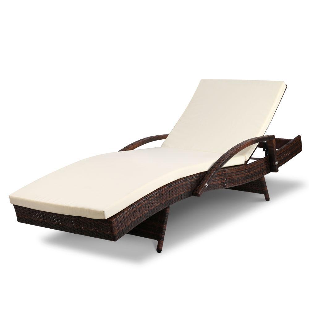 Outdoor Sun Lounge - Brown-1