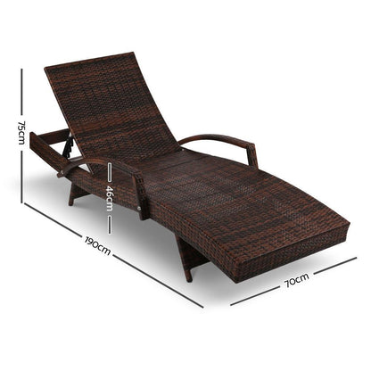 Outdoor Sun Lounge - Brown-2