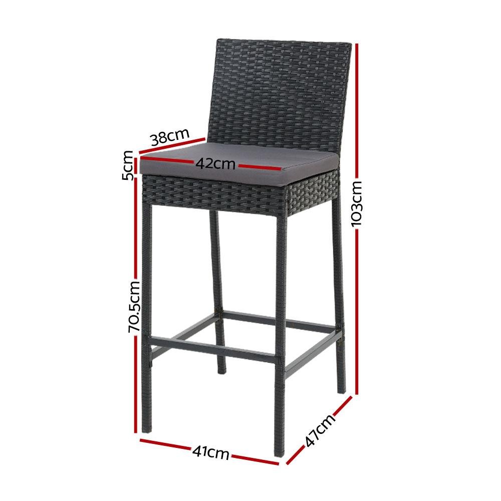 Outdoor Wicker Bar Stools (Set of 4)-5