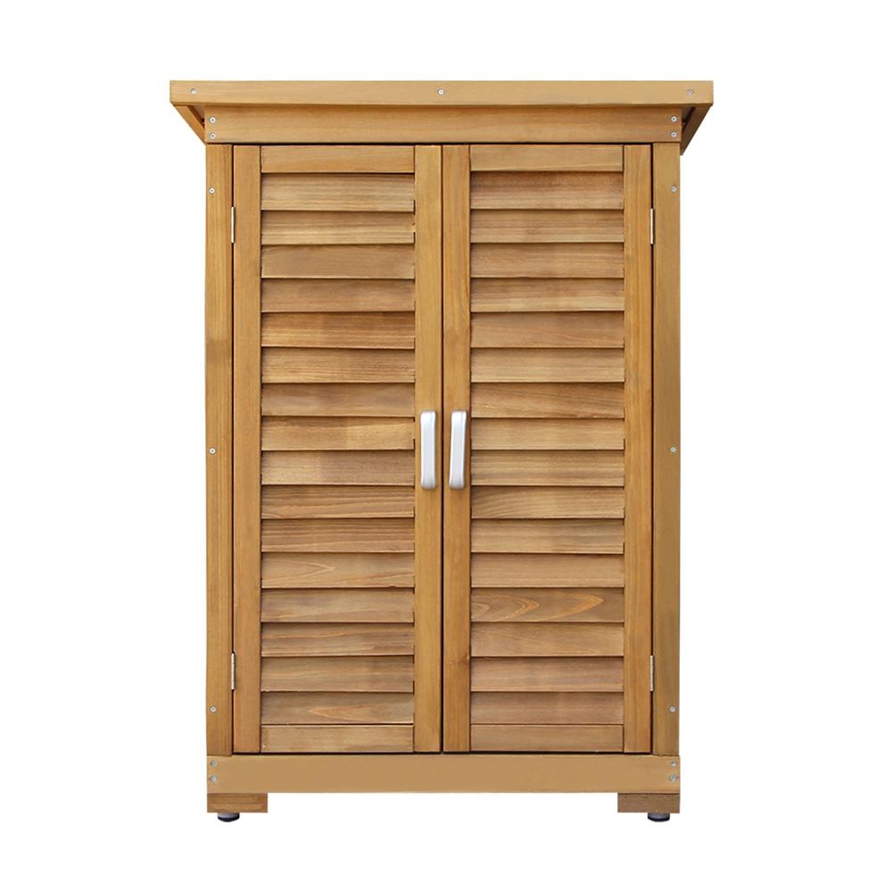 Portable Wooden Garden Storage Cabinet-2