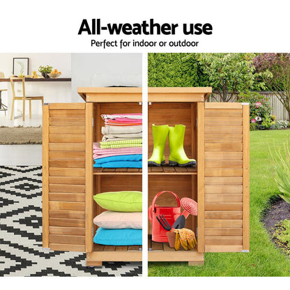 Portable Wooden Garden Storage Cabinet-4