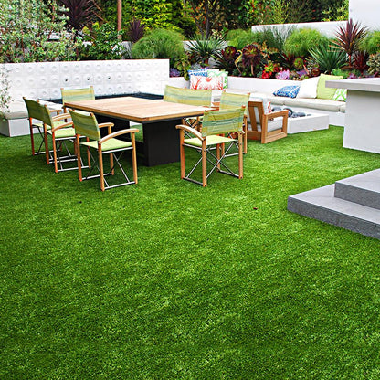 Primeturf Synthetic 20mm 1.9mx5m 9.5sqm Artificial Grass Fake Turf 4-coloured Plants Plastic Lawn-6