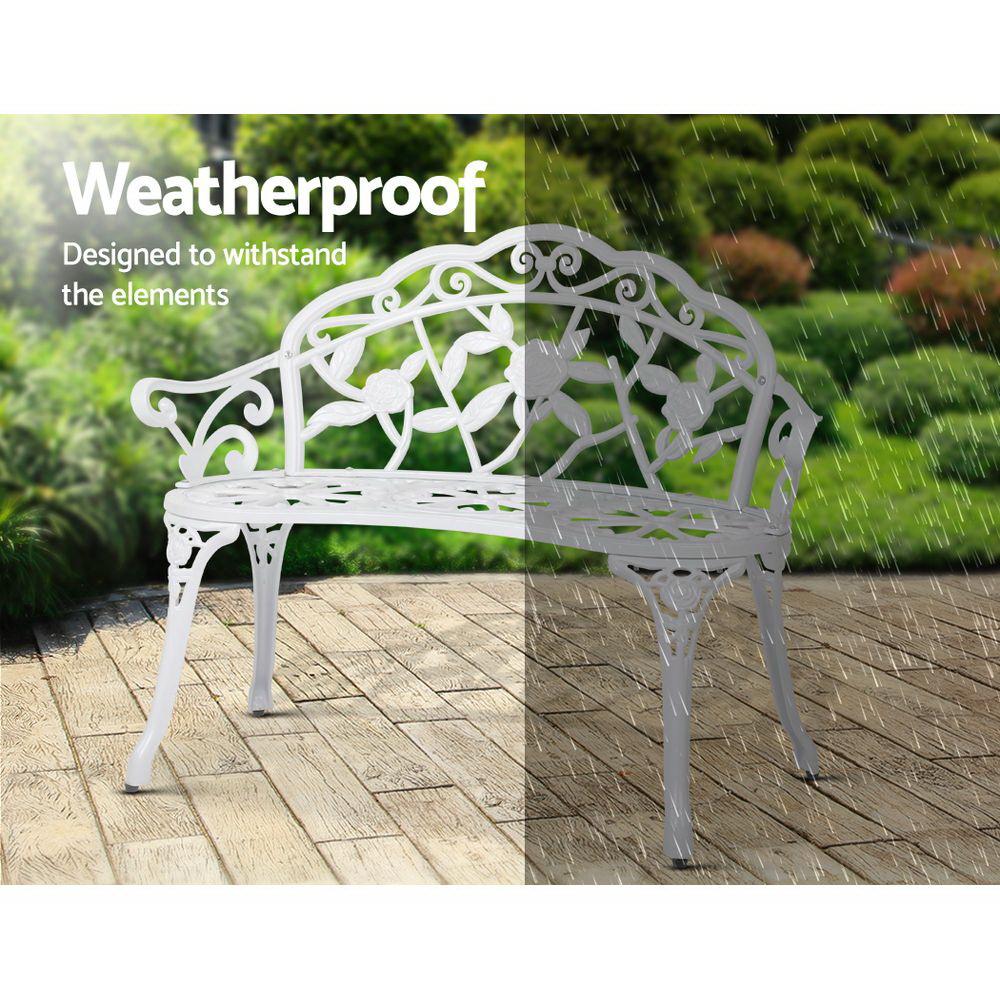 Victorian Garden Bench (White)-8