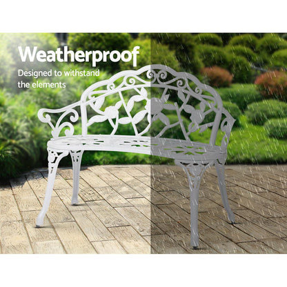 Victorian Garden Bench (White)-8