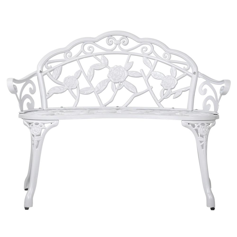 Victorian Garden Bench (White)-3