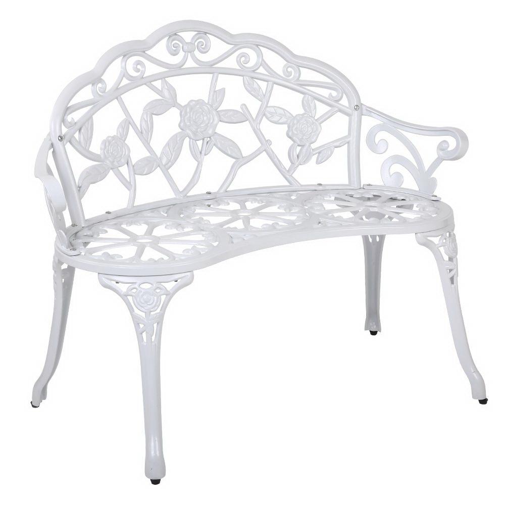 Victorian Garden Bench (White)-1