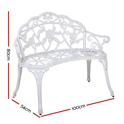 Victorian Garden Bench (White)-2