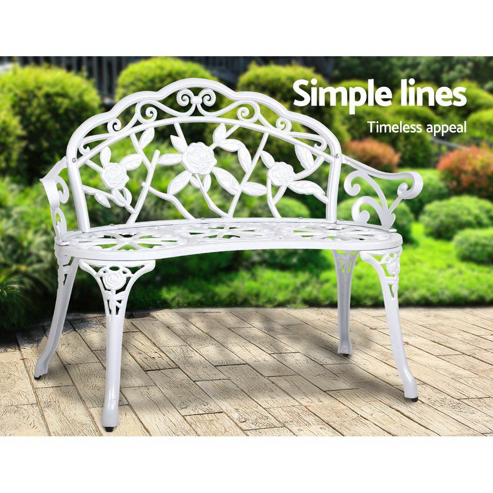 Victorian Garden Bench (White)-6