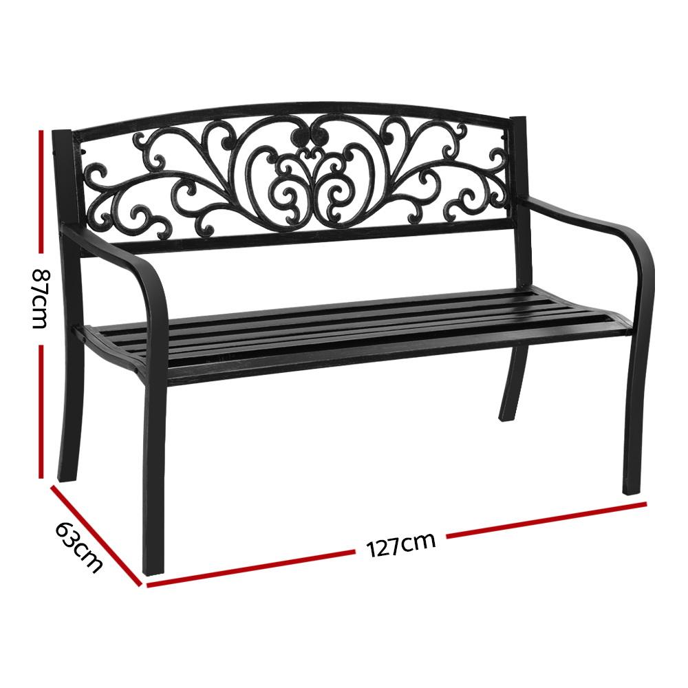 Garden Bench Seat Vintage Black-2