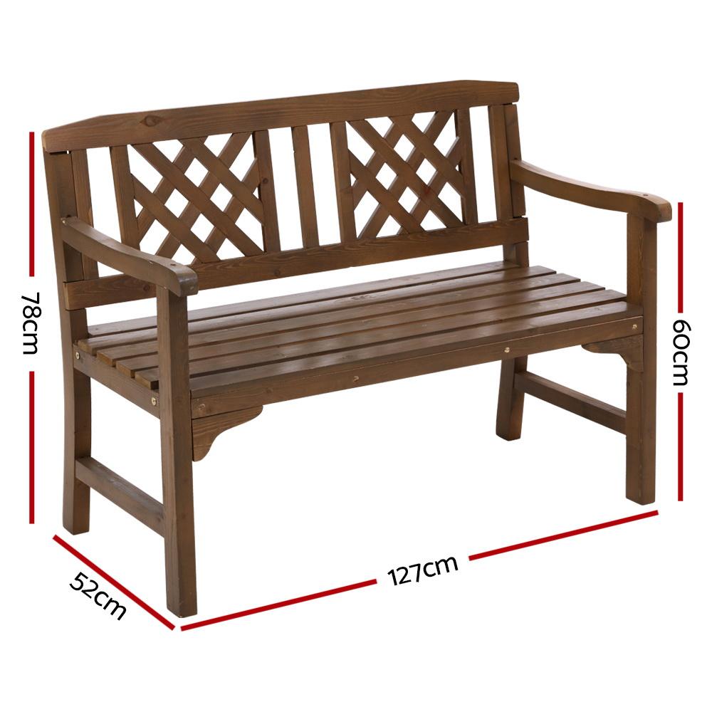 Wooden Garden Bench (Brown)-2