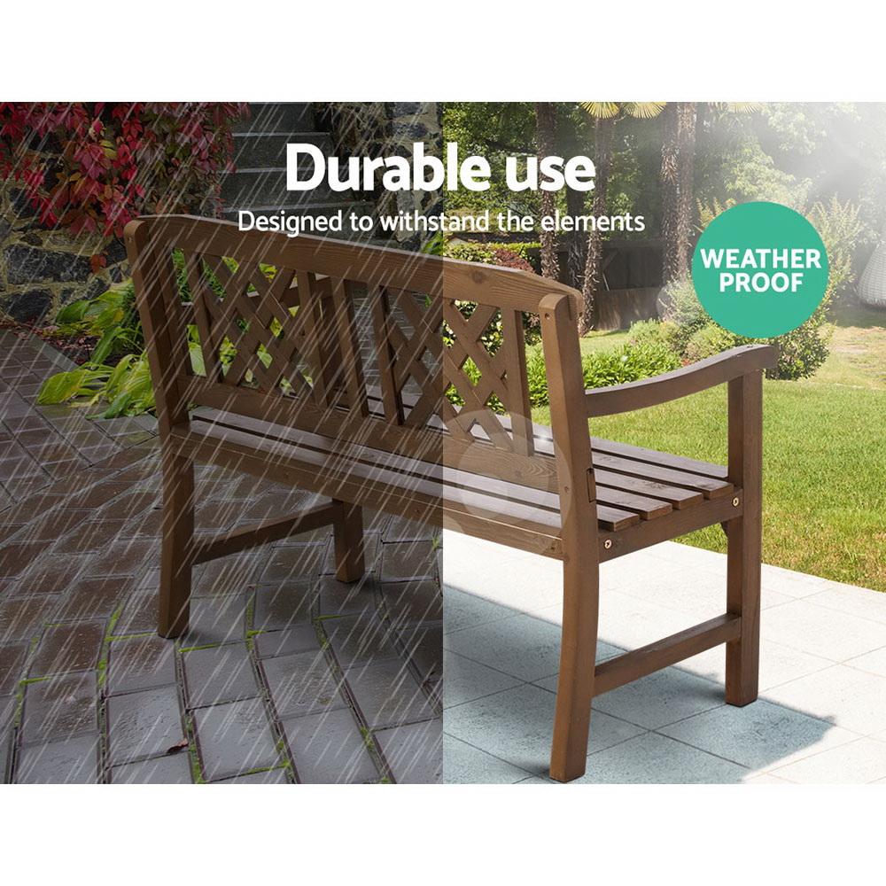 Wooden Garden Bench (Brown)-8