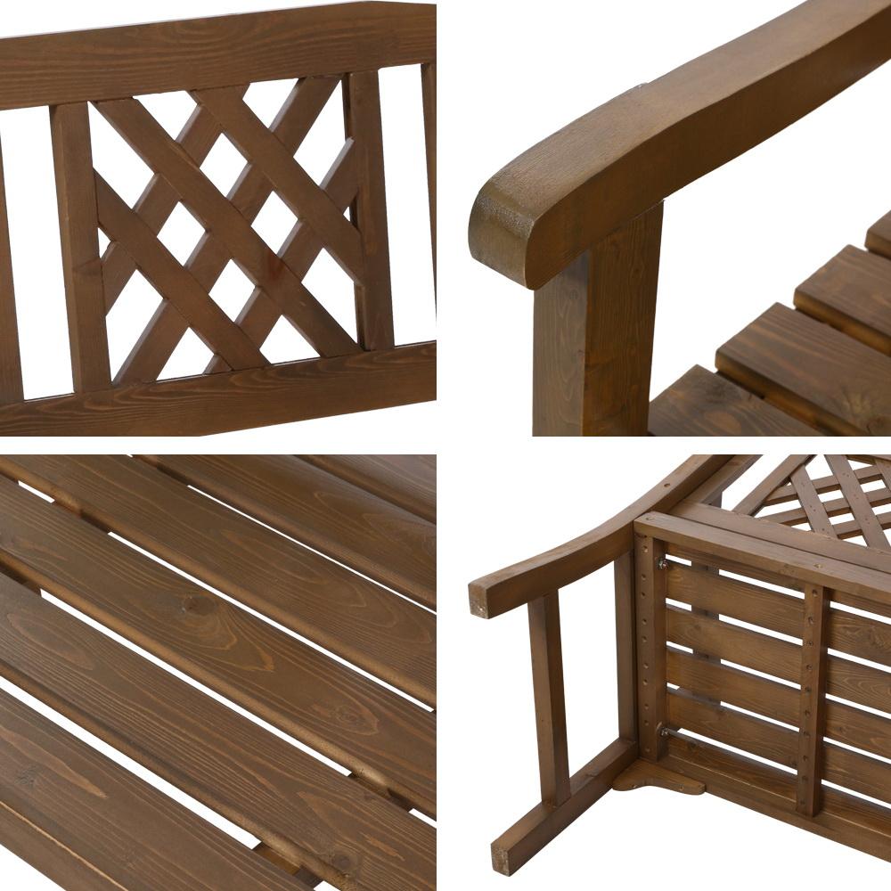 Wooden Garden Bench (Brown)-5