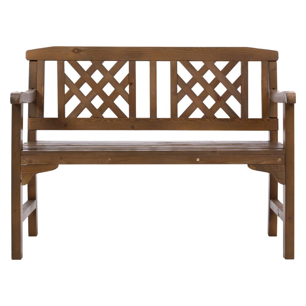 Wooden Garden Bench (Brown)-3