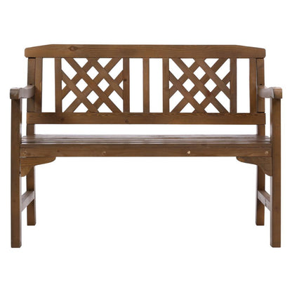 Wooden Garden Bench (Brown)-3