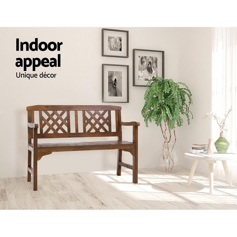 Wooden Garden Bench (Brown)-9